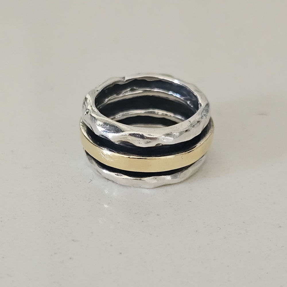 Sundance Catalog Silver and Gold Band Ring